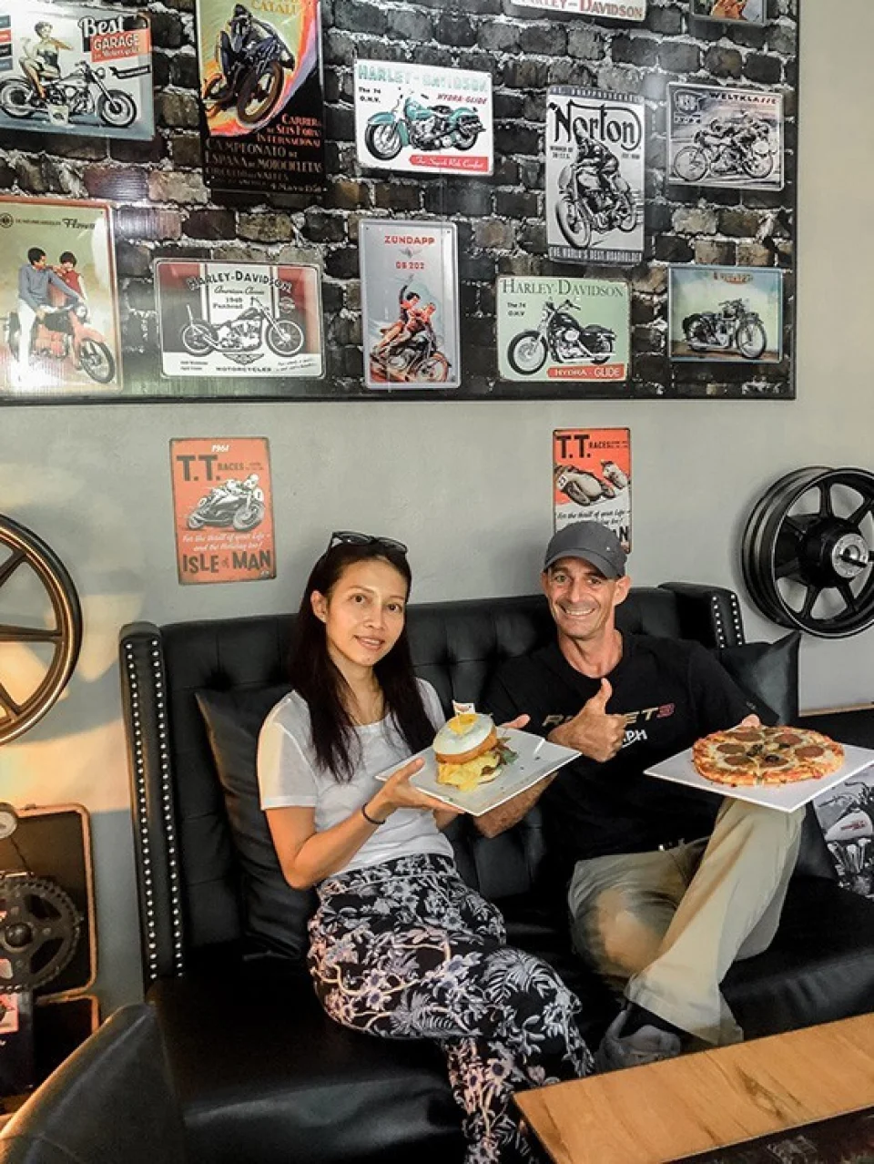 Guests eating at The Bikers Café