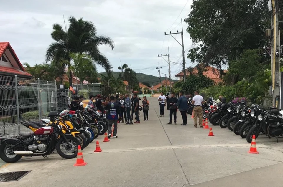 Bikes parked at The Bikers Café in 2019
