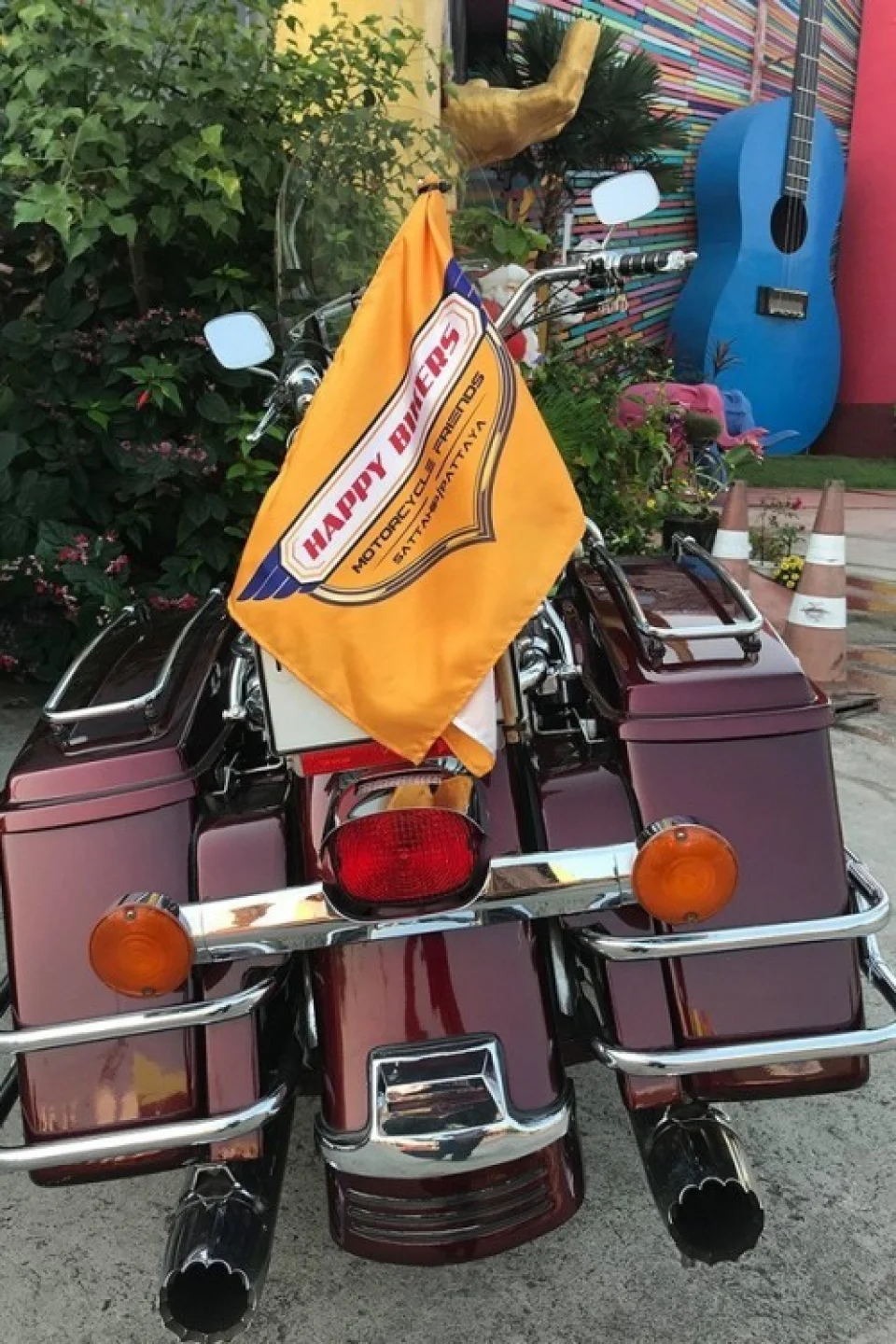 Bikes parked at The Bikers Café in 2019