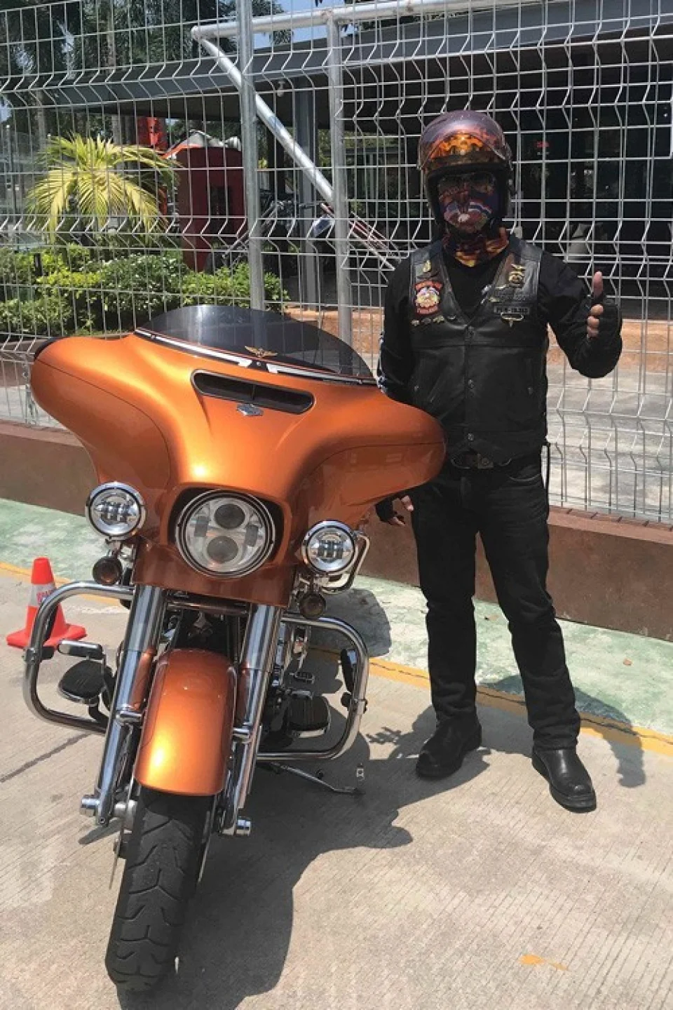 Bikes parked at The Bikers Café in 2019