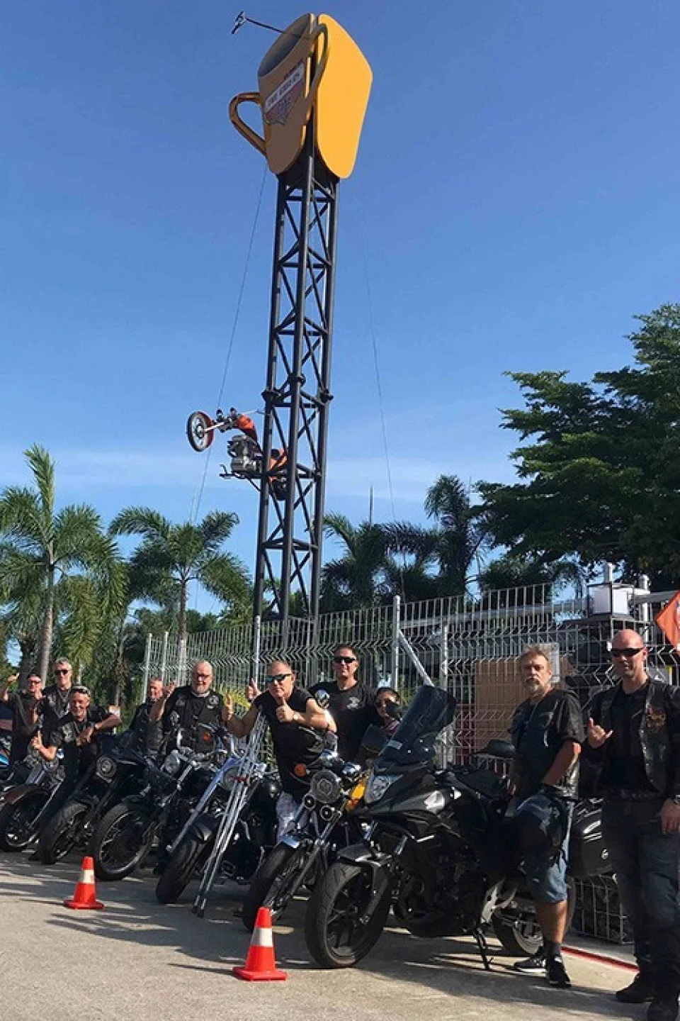 Bikes parked at The Bikers Café in 2019