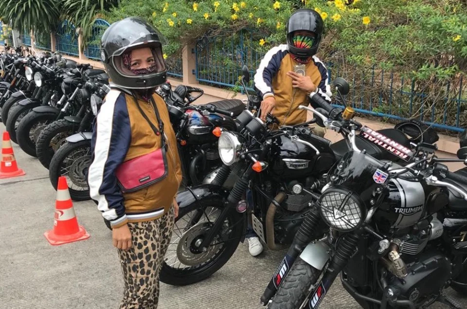 Bikes parked at The Bikers Café in 2019