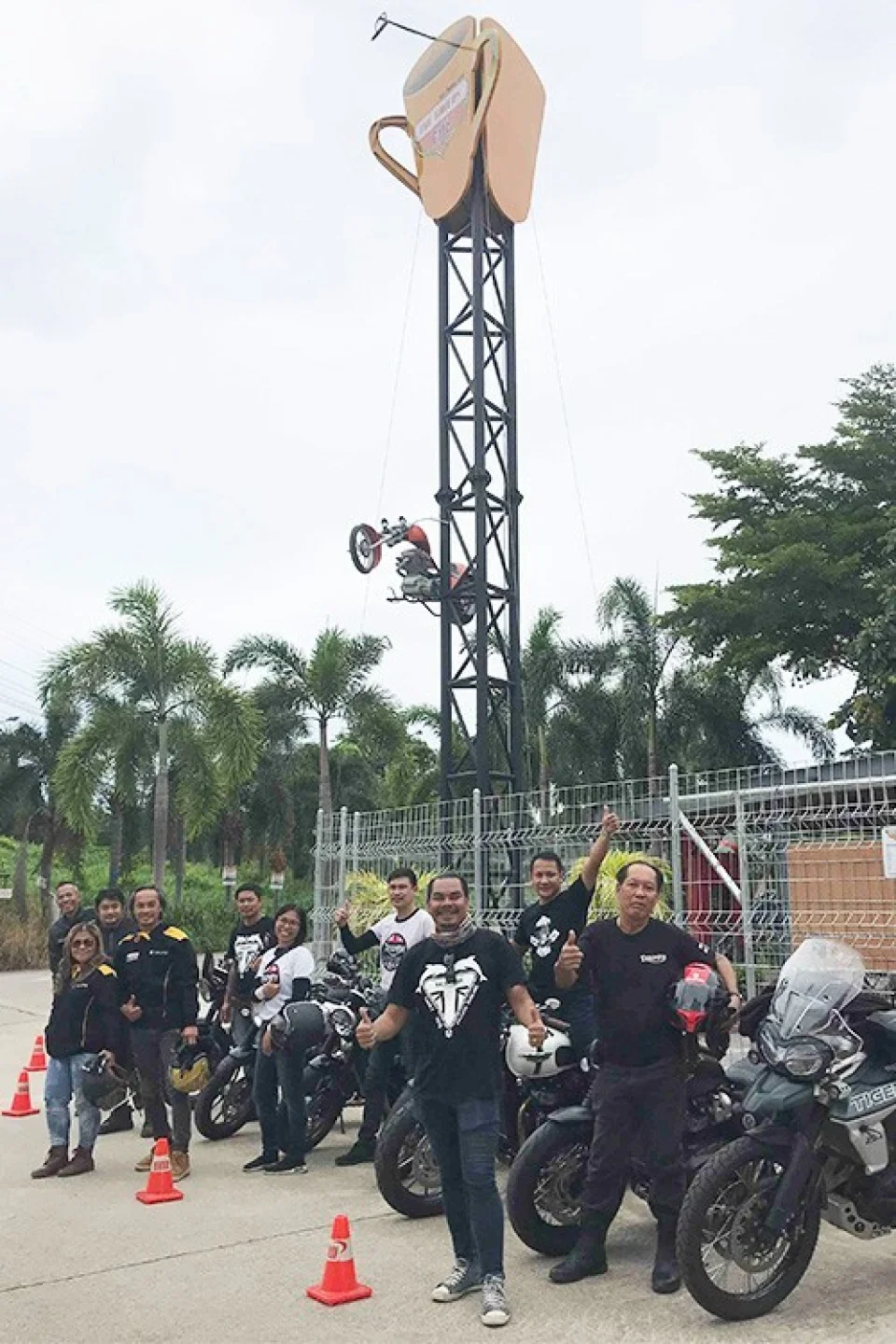 Bikes parked at The Bikers Café in 2019