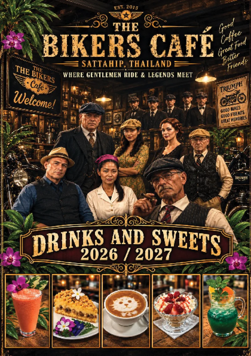 Cover of the 2026-2027 drinks and sweets menu